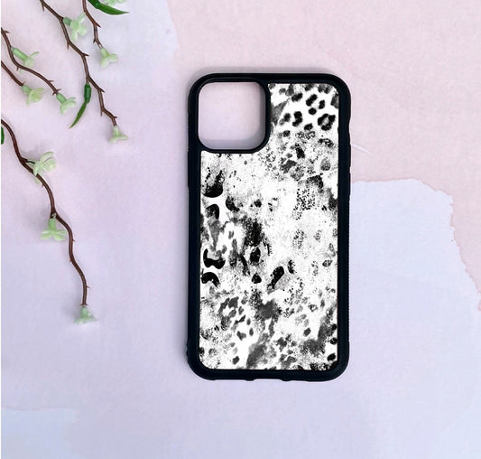 Phone Case Only!! Black & White Cowhide