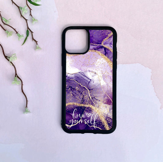 Phone Case Only!! Love Yourself (Purple Marble)