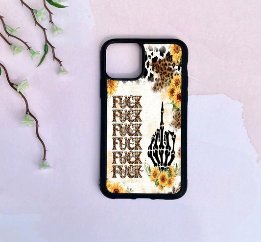 Phone Case Only!! Leopard Sunflower F**k