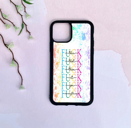 Phone Case Only!! Rainbow Dots F**k