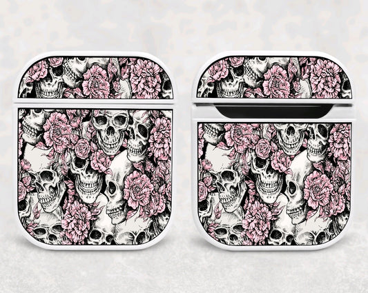 Air Pod Case - Pink Floral Skulls