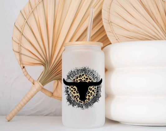 GLASS CUP ONLY!! - Yellowstone Cheetah Logo